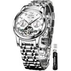 OLEVS Self Winding Watches for Men Automatic Mechanical Silver Dress Tourbi