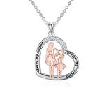 Sterling Silver Daughter Necklace from Mom Always My Mother Forever My Frie