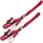 100536 バイクマスター BikeMaster タイダウンベルト カラビナ、ソフトフック 1インチ(25.4cm) x 84インチ(213cm) 赤 HD店