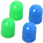 【メーカー在庫あり】 D58-03-211 ディーアールシー DRC バルブキャップ プラスチック 4個入り 青/緑 HD店