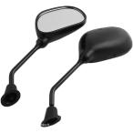 【即納】 6012 NBS バイクパーツセンター ミラー ７号 楕円 ホンダ、スズキ 正ネジ8mm 黒 左右セット HD店