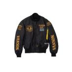【メーカー在庫あり】 VS26108W バンソン VANSON 2026年秋冬モデル MA-1 ジャケット ブラック/イエロー XL SP店