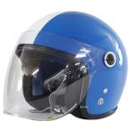 JPK-06 ナナニージャム 72JAM  キッズヘルメット シールド付き ホワイトライン 青 KIDSサイズ(52-55cm未満) HD店