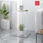 アクリルサイドテーブル、寝室用透明コーナーテーブル、2段エンドテーブルアクセントテーブル、多目的コーヒーテーブルベッドデスクラップトップテーブル、リビ