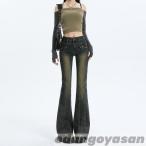  Denim брюки женский Denim flare pants джинсы брюки bo высокий ue strong длина ka Sure ru body type покрытие свободно прекрасный ножек весна осень тонкий стрейч 