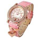 腕時計 時計 Disney ディズニー ミッキー ハートチャーム  ピンク×ピンク ホワイトスワロフスキー NFC120033 (並行輸入品) _