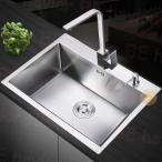 シンク ステンレス タンク 一槽シンク 流し台 大判 DIY キッチン ステンレス製品 耐摩耗 手入れやすい 錆びにくい 厚手 台所 ゴミ受け 蛇口 混合水栓