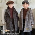 ベンチコート ジュニア 女の子 中綿ジャケット チェック 風パーカー 裏ボア 中綿 チェック柄 コート 男の子 冬服 子供用 キッズベンチコート 暖かい 韓国 フード