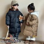 ベンチコート ジュニア 女の子 中綿ジャケット 男の子 ベンチコート キッズ 中綿コート 130cm 140cm 風パーカー 冬服 子供用 アウター ブラック ブラウン 冬 フ