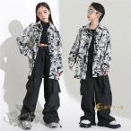  танцевальный костюм hip-hop чёрный внутренний лист . рисунок рубашка брюки-карго .... Kids девушки мужчина выставить . рука K-POP Корея stage костюм отвечающий .. тренировка надеты 
