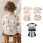 ベビー服 セットアップ キッズ 女の子 男の子 子供服 tシャツ 半袖 ハーフパンツ 半ズボン 韓国子供服 夏服 おしゃれ 可愛い こども服 赤ちゃん トップス ボトム