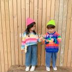 tシャツ キッズ 子供服 男の子 トップス 長袖 春秋 Tシャツ カットソー 綿虹色ボーダー 丸首 韓国子供服 こども服 ジュニア ベビー服 おしゃれ 可愛い カジュア