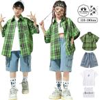  Denim шорты синий Kids танцевальный костюм .. рисунок рубашка зеленый Jazz Dance постановка одежда stage костюм HIPHOP тренировка надеты Dance одежда мода Kids танцевальный костюм .