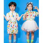 子供 ステージ 衣装 夏服 水玉 ドット カラフル 半袖 ショートパンツセット チュチュスカートセット サロペット ネクタイ 髪飾り 男の子 女の子 学園制服 発表会
