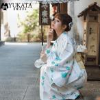 新作 レディース 浴衣 4点セット (ゆかた/下駄) モダン スタイル ホワイト 花柄 ー等 上品 きれいめ 大人の浴衣 セット 20代 30代 40代 華やか コーディ