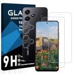 対応 Xiaomi Redmi 12 5G ガラスフィルム 【2+2枚セット-国産AGC旭硝子ガラス】 対応 redmi 12 フィルム（２枚入り） + レンズフィルム（２枚入り）