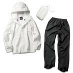 【送料無料】Makku レインコート 雨合羽 AS-5140 ホワイト ブラック 自転車通学 通勤に バック丸ごと収納OK