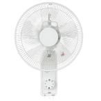 【送料無料】YUASA ユアサ 壁掛け扇風機 引き紐&ロータリースイッチ ロング電源コード YKW-390E(W)