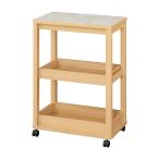 ショッピングキッチン 収納 キッチンワゴン 3段 幅60cm 高さ85cm ナチュラルブラウン 石目調 メラミン天板 キャスター付 キッチン収納 ベアルモ