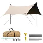 Little Qi Garden шестигранный брезент брезент 4.5×4.5m UPF50+ водонепроницаемый 210D оскфорд ткань 5-12 человек для ( хаки 