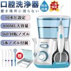 口腔洗浄器 ウォーターピック ジェットウォッシャー 800ML 大容量 10階水圧調節可能 口腔洗浄機 ウォーターフロス 超音波 歯垢除去 高圧洗浄 USB 替えノズル