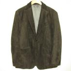 新品同様 インターメッツォ INTERMEZZO メンズ 段返り3釦 ヘリンボーン テーラード ジャケット L 秋冬 ダークブラウン 起毛素材 日本製