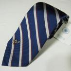 未使用品 ジェイプレス×ディズニー J.PRESS×Disney シルク ストライプ ネクタイ ブルー系 隠れミッキー ワンポイントミッキー 日本製
