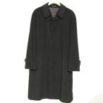 ショッピングサンヨー 美品 サンヨー SANYO 三陽商会 深喜毛織製生地 メンズ カシミヤ100% ステンカラー コート A6 大きめ 秋冬 ブラック 比翼仕立て 日本製