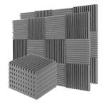 Quiet-Mo吸音材 ピラミッド 防音 壁 防音材 高密度 50×50×5cm 吸音対策 室内装飾 楽器 吸音材質ポリウレタン (6枚, ウェッジ型