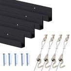 L type подвесные системы для картин комплект 2.0m-4.0m подвесные системы для картин + нержавеющая сталь сталь тросик стена поверхность для экспонирование для рама картина клик направляющие / чёрный (L type 