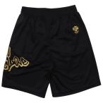 【チャンピオン】PRACTICE SHORTS 981 ブラックXゴールド XL ATHLETIC WEAR PANTS [▲][ZX]