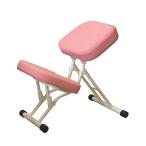 学習椅子/ワークチェア ピンク×ミルキーホワイト 幅440mm 日本製 折り畳み スチールパイプ 『セブンポーズチェア』 代引不可 生活用 [▲][TP]