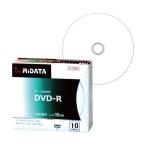 まとめ売り RiDATA データ用DVD-R4.7GB 1-16倍速 ホワイトワイドプリンタブル 5mmスリムケース D-R16X47G.PW10P SC B1パック(10枚) ×[▲][TP]