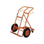 運搬車輌機器 ボンベ運搬車 ＴＲＵＳＣＯ　ボンベ台車　四輪安定型　酸素・アセチレンボンベ二本積用　  (HT-65N)