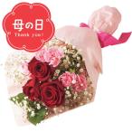 母の日専用 母の日 バラとスプレーカーネーションの花束 / ギフト プレゼント アレンジメント ブーケ 切花 生花 ピンク 上品 きれい 赤色 レッド 切り花