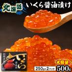 残暑見舞い いくら ギフト 北海道産 いくら醤油漬け(500g) / イクラ 醤油 味付き 味付け 魚卵 人気 贈答用 化粧箱入り 北海道 醤油漬け 大量