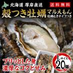 牡蠣 カキ 殻付き 生食用 Lサイズ 20個 2.5kg 北海道 厚岸産 マルえもん お取り寄せ かき 産直 カキナイフ付き 検査表付き ブランド牡蠣 熨斗 御祝 送料無料