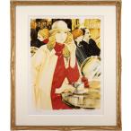 斎藤三郎 「カフェ・ブーケ」 リトグラフ 版画 絵画 - 北海道画廊