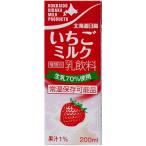 北海道日高乳業 いちごミルク 200ml×24本【偶数個単位の注文で送料がお得/ 北海道内2個注文で送料無料】