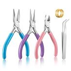 Yorkereynom 手芸ペンチ 5点セット ペンチセット アクセサリー用工具セット 先曲ペンチ 手芸ツール 高炭素鋼 軽量
