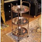 ワゴン キャスター付 トレー付き トロリー ミラーワゴン 3段