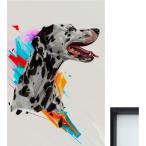 ショッピングダルメシアン アートフレーム スポット ダルメシアン 犬 アウトロー クリスタルピクチャー 額絵 ブラックフレーム ウォールデコ モダン サイケデリック 風水