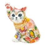下野邦子 九谷焼招き猫（右手金運招き猫）