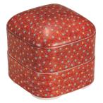 河村澄香 九谷焼二段重（重箱）朱巻小花K9-457