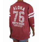 レディース 七分袖 Tシャツ ALOHA MADE アロハメイド ロングTシャツ(レディース/ S.レッド ) 201MA2LT008 メール便対応可 ハワイアン雑貨