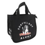 ショッピングハワイアン ハワイアン トートバッグ ハワイアン雑貨 ハレイワ HALEIWA NORTH SHORE DOG サーフィンドッグ ミニトートバッグ (ブラック)  お出かけバッグ ハワイアン雑貨