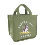 ショッピングハワイアン ハワイアン トートバッグ ハワイアン雑貨 ハレイワ HALEIWA NORTH SHORE DOG サーフィンドッグ ミニトートバッグ (カーキ)  お出かけバッグ ハワイアン雑貨