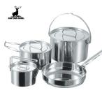 ショッピングキャプテンスタッグ キャプテンスタッグ M-5504 ラグナステンレスクッカーLセット クックウェア（ラッピング不可）