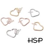 ボディピアス 16G CZ パヴェ クロスハート＆バタフライハート フープリング  ボディピアス 316L サージカル ステンレス