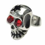 Yahoo! Yahoo!ショッピング(ヤフー ショッピング)ピアス サージカルステンレス 金属アレルギー対応 レッドアイ スカル   1ペア アレルギー レディース メンズ